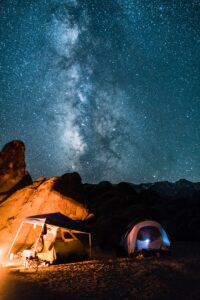 the milky way at night in the desert